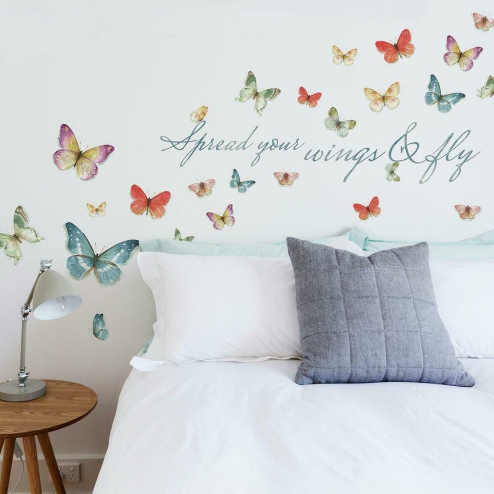 RoomMates Lisa Audit Butterfly Quote Wall Decals